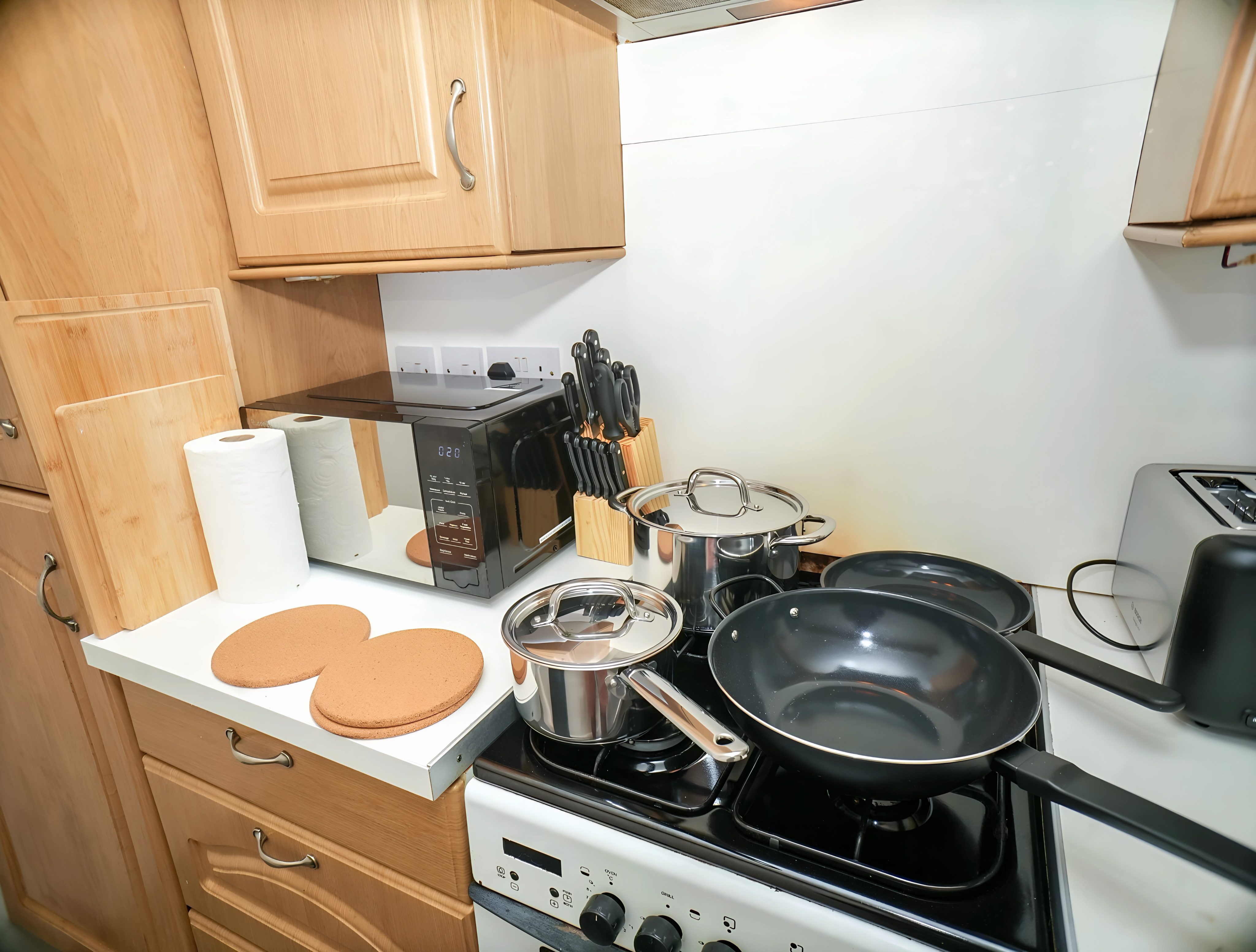 Kitchen stove and worktop at the Feltham 3-Bedroom Home